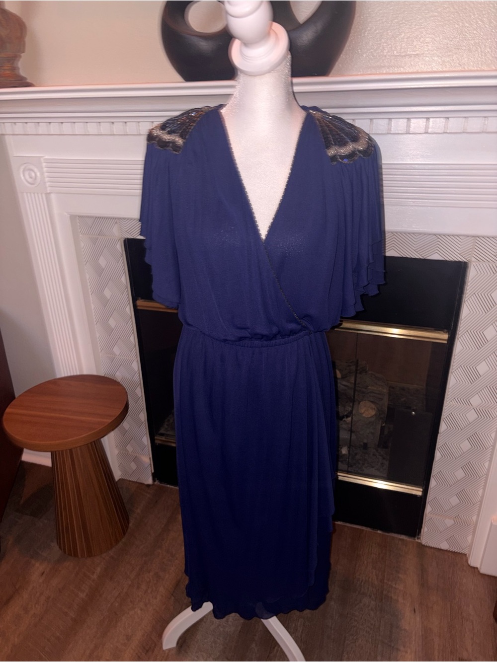 Lillie Rubin Royal Blue Dress with Beaded Detail